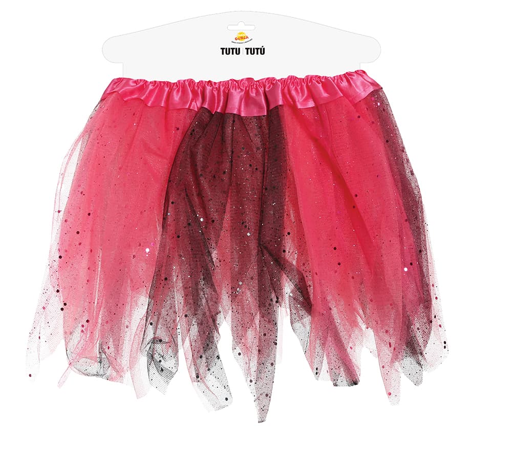 Sort/lyserød tutu til børn, 30 cm