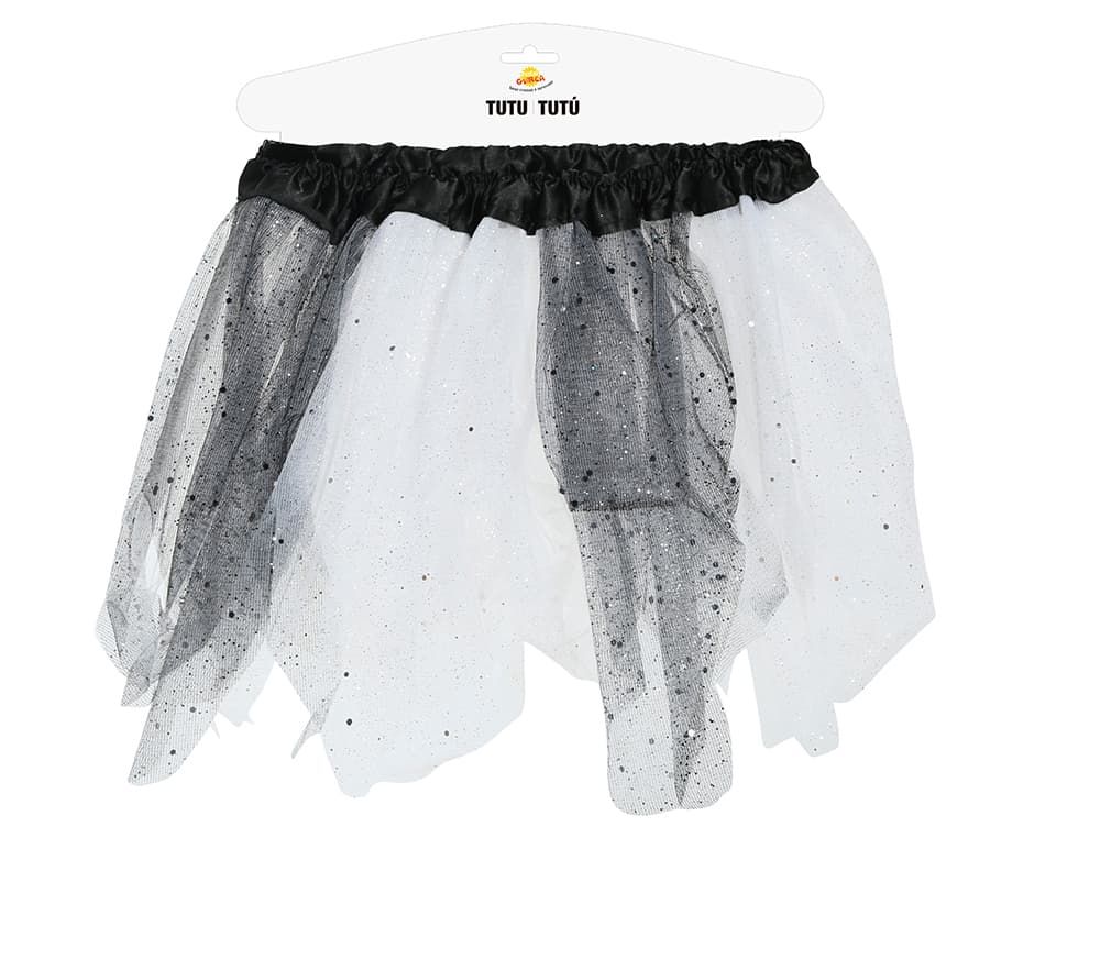 Sort/hvid tutu til børn, 30 cm
