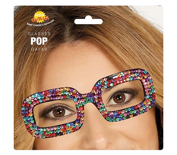 Flerfarvede popbriller