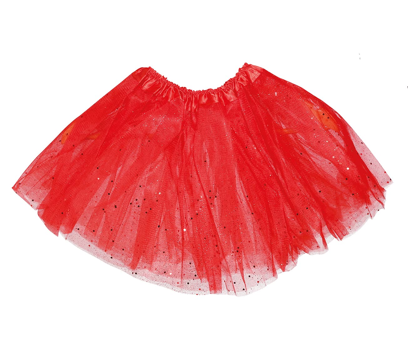 Rød tutu med glimmer til børn, 30 cm