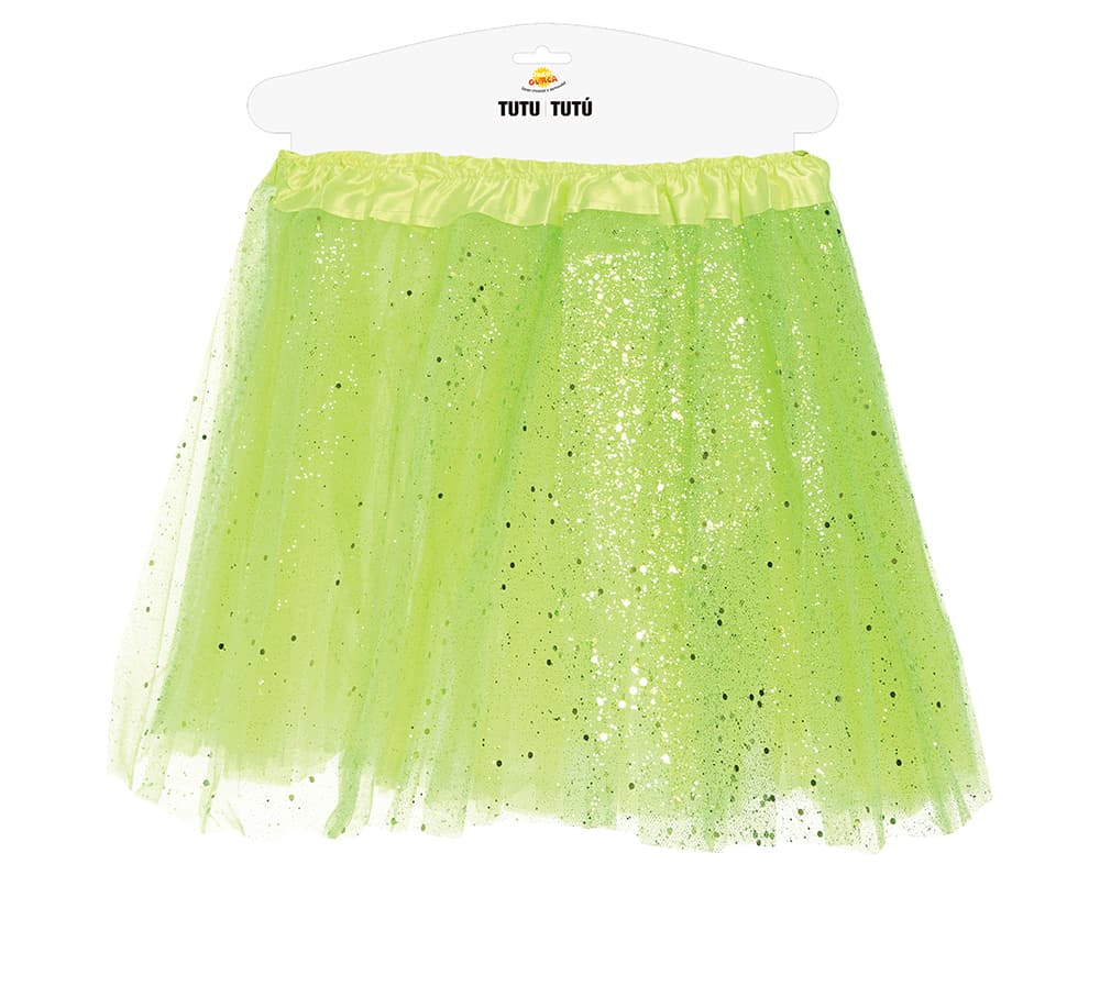 Grøn tutu med glimmer til børn, 30 cm
