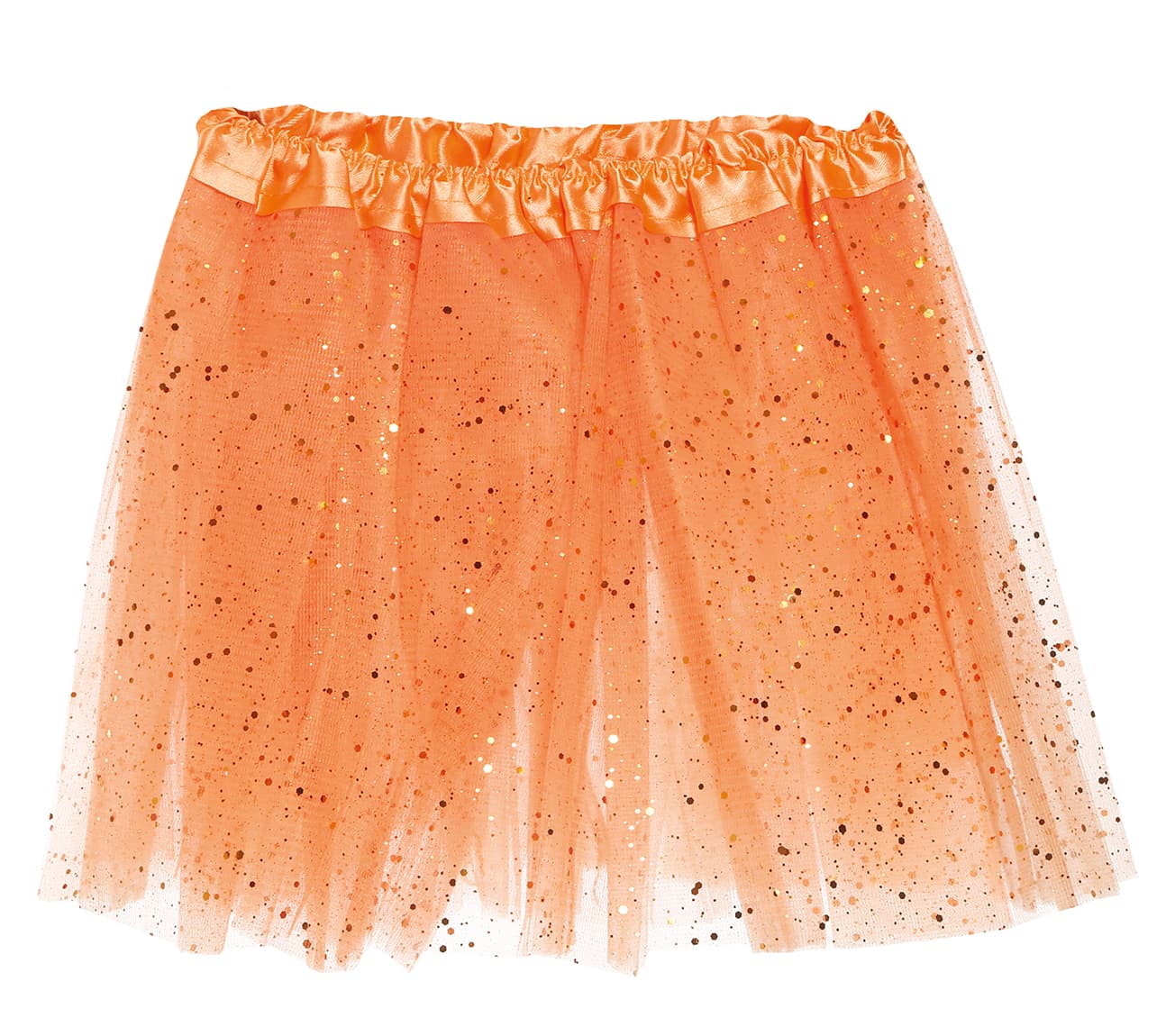 Orange tutu med glimmer til børn, 30 cm