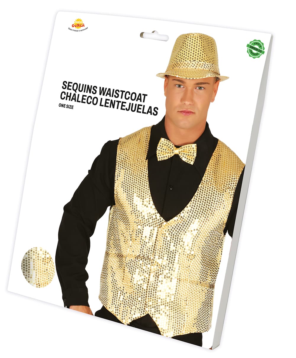 Gylden vest med pailletter