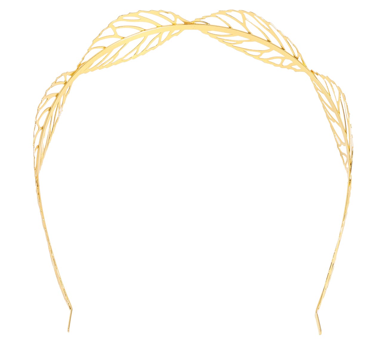 Metaltiara med gyldne blade