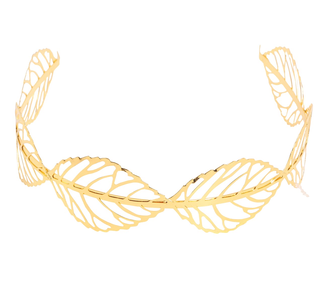 Metaltiara med gyldne blade