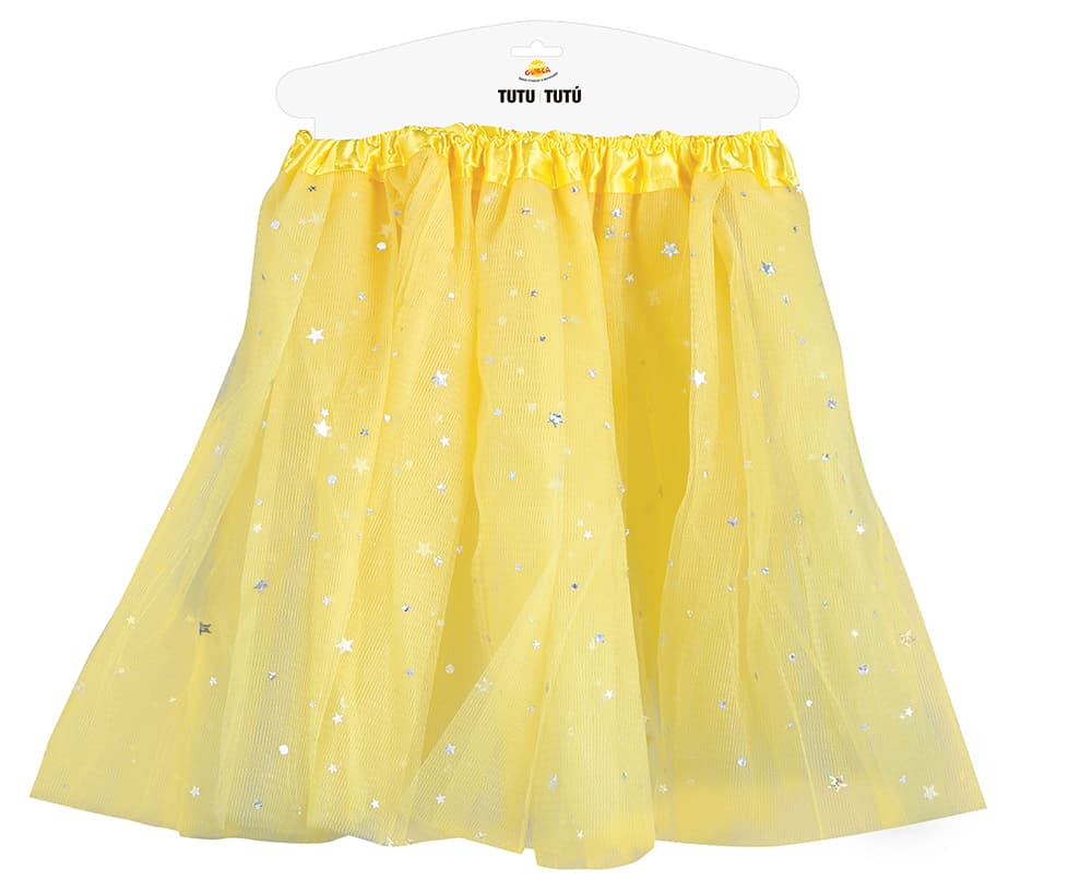 Gul tutu med stjerner 30 cm