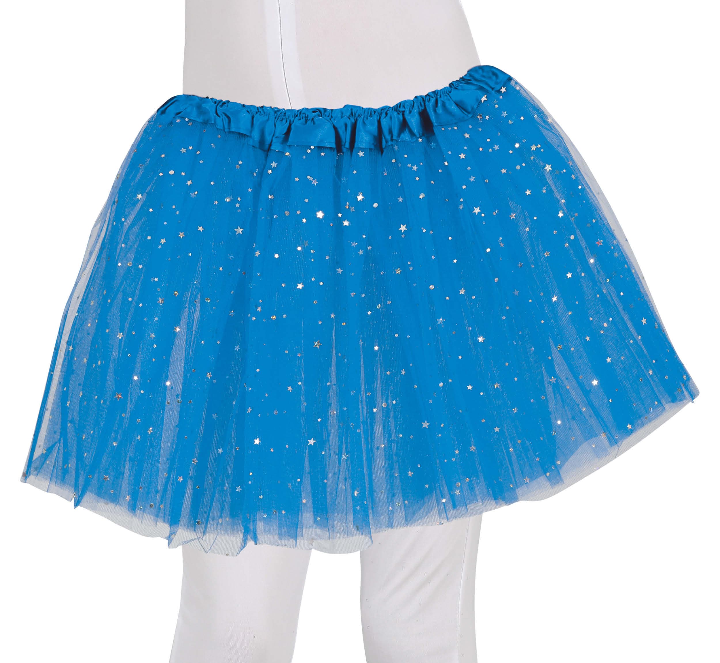 Himmelblå tutu med stjerner 30 cm