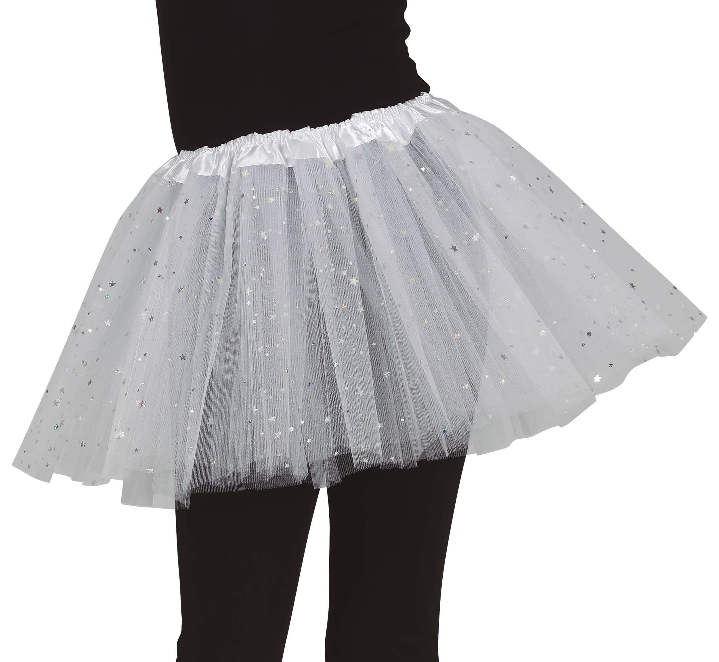 Hvid tutu med stjerner 30 cm