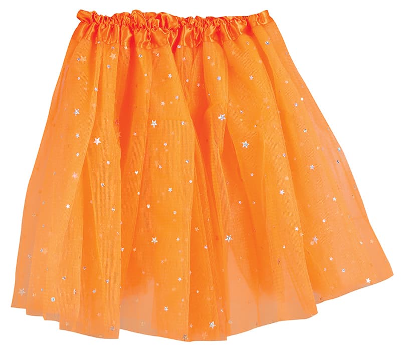 Orange tutu med stjerner 30 cm