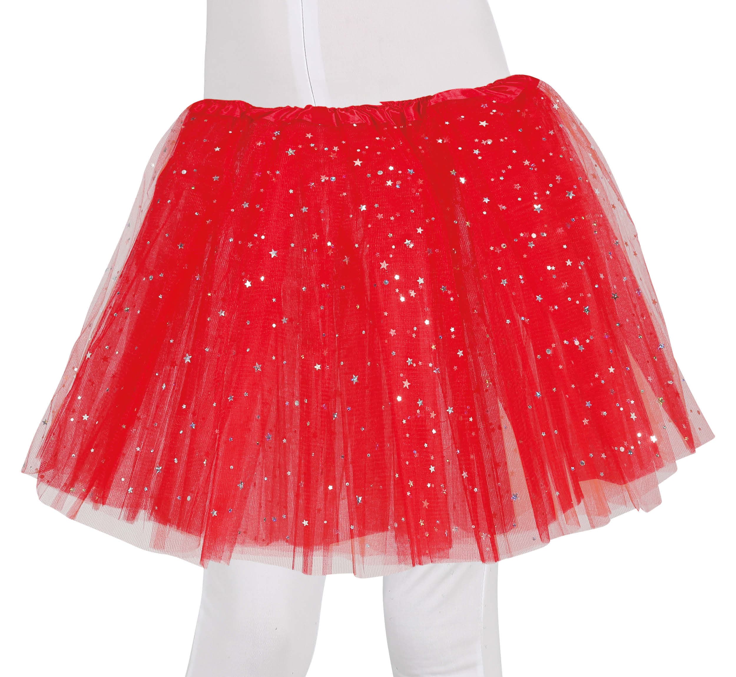 Rød tutu med stjerner 30 cm