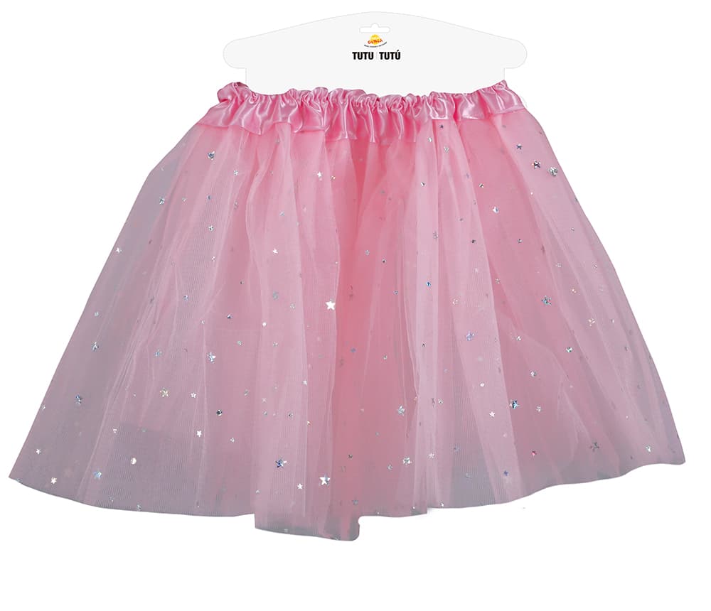 Lyserød tutu med stjerner 30 cm