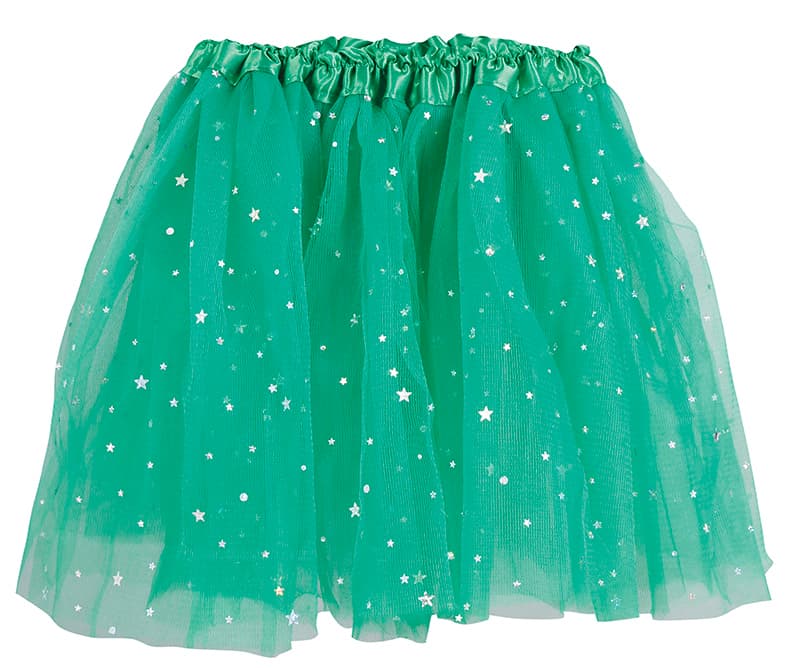 Grøn tutu med stjerner 30 cm