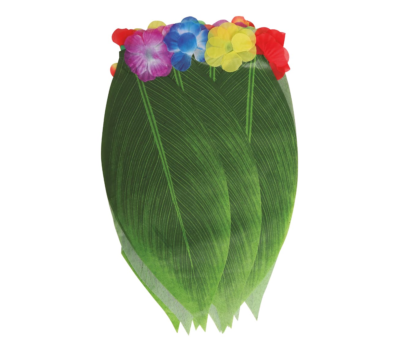 Hawaii-skørt med blade, 38 cm