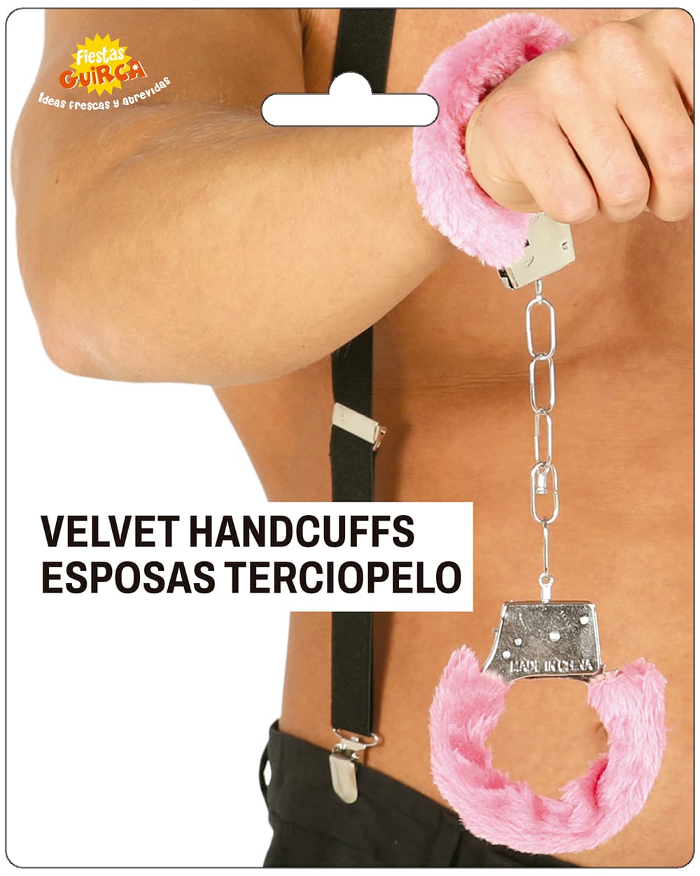 Håndjern med pink fløjl