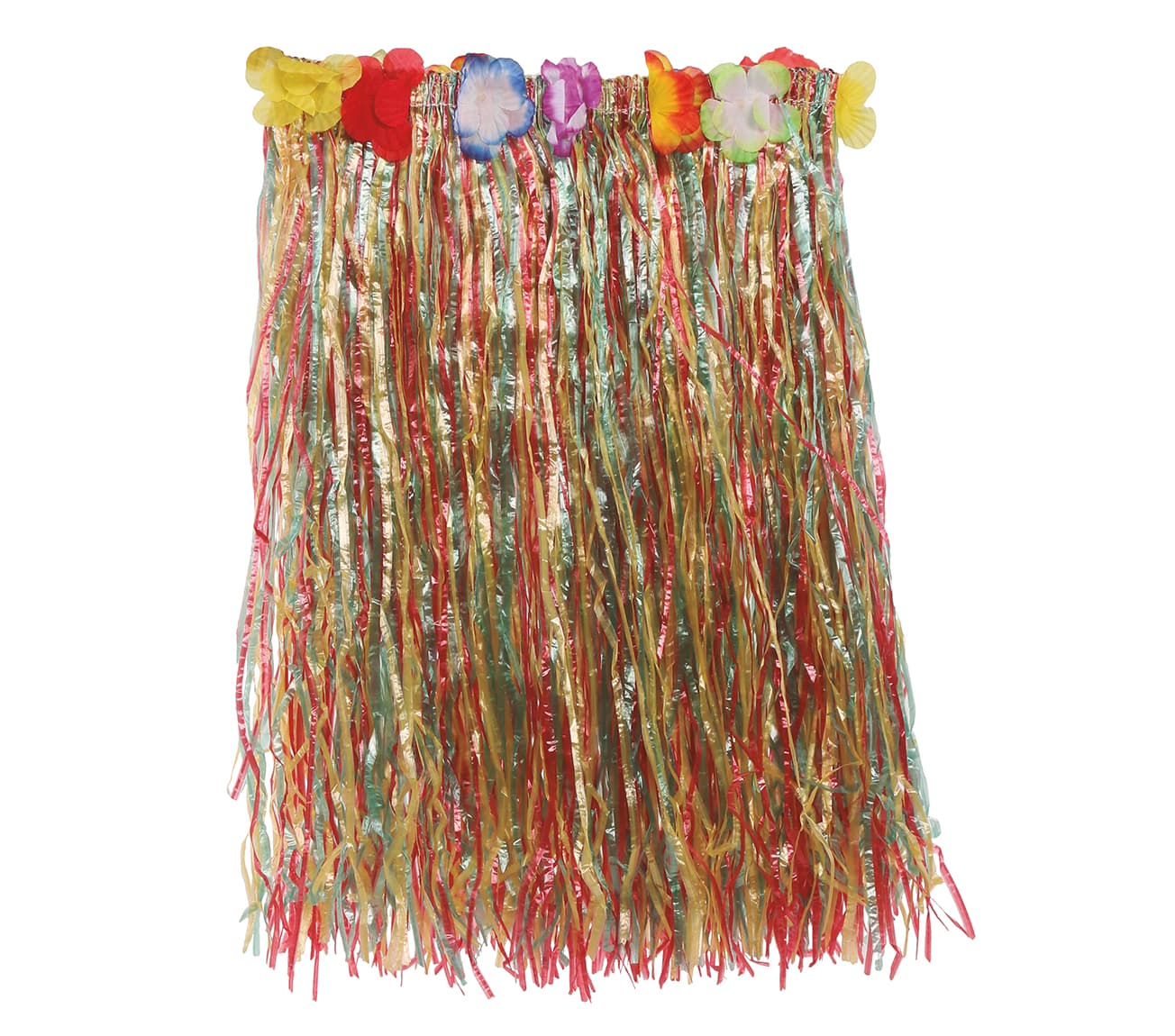Hawaii-skørt med blomster, 50 cm, flerfarvet