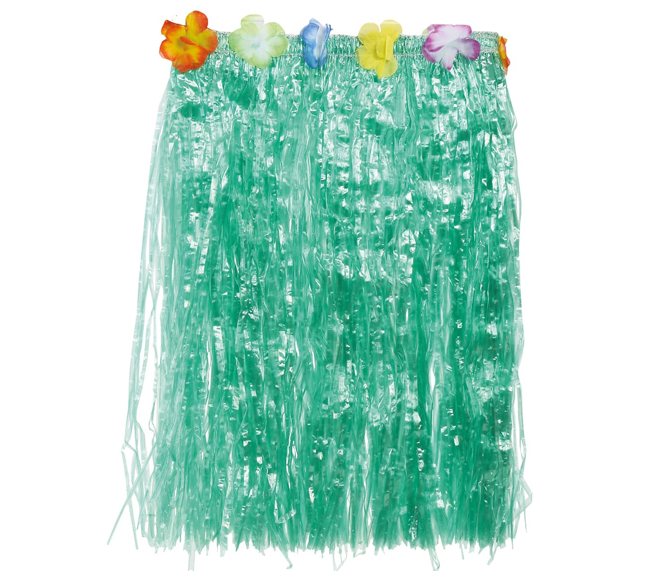 Hawaii-skørt med blomster, 50 cm, grønt