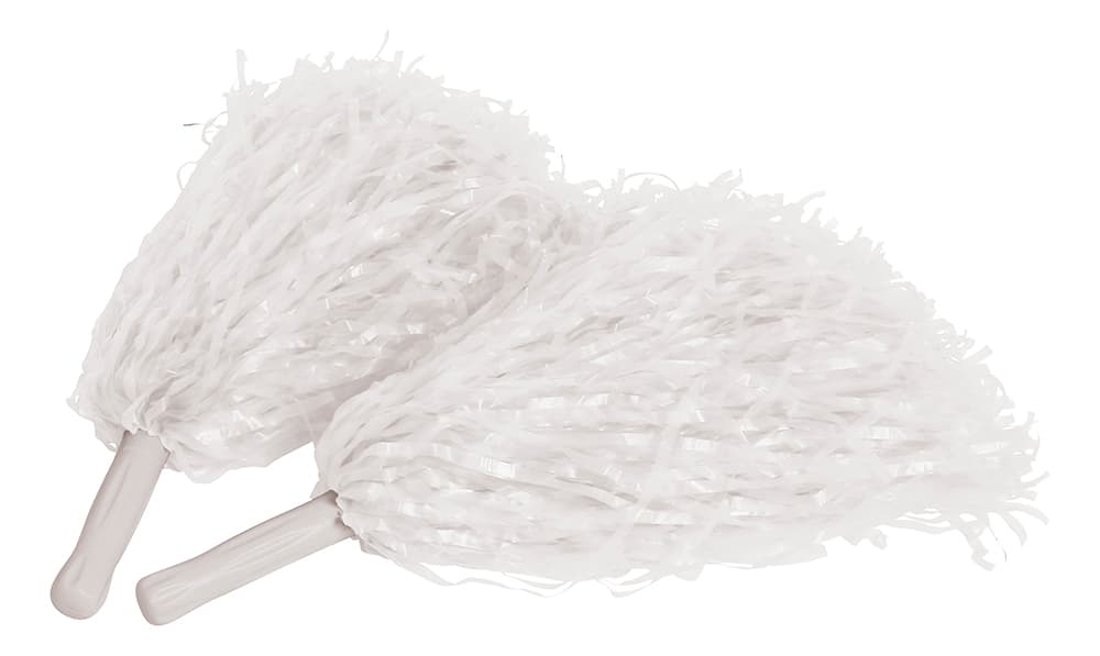 Æske med 2 hvide pomponer, 80 g