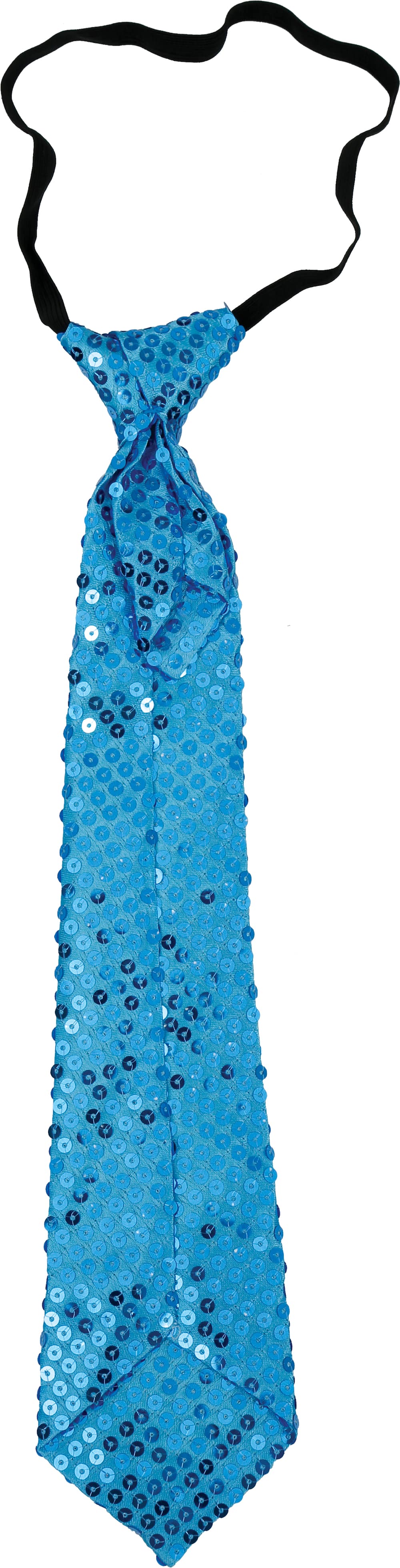 Lyseblåt pailletslips 35 cm