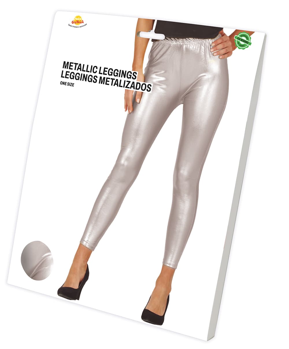 Leggings i metallisk sølv