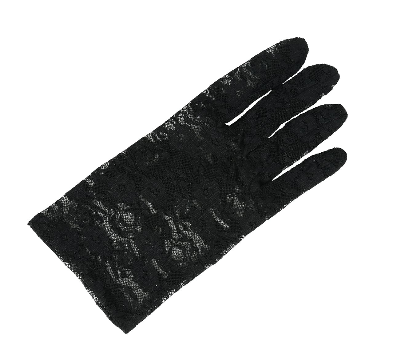Gennembrudte handsker, 22 cm, sorte