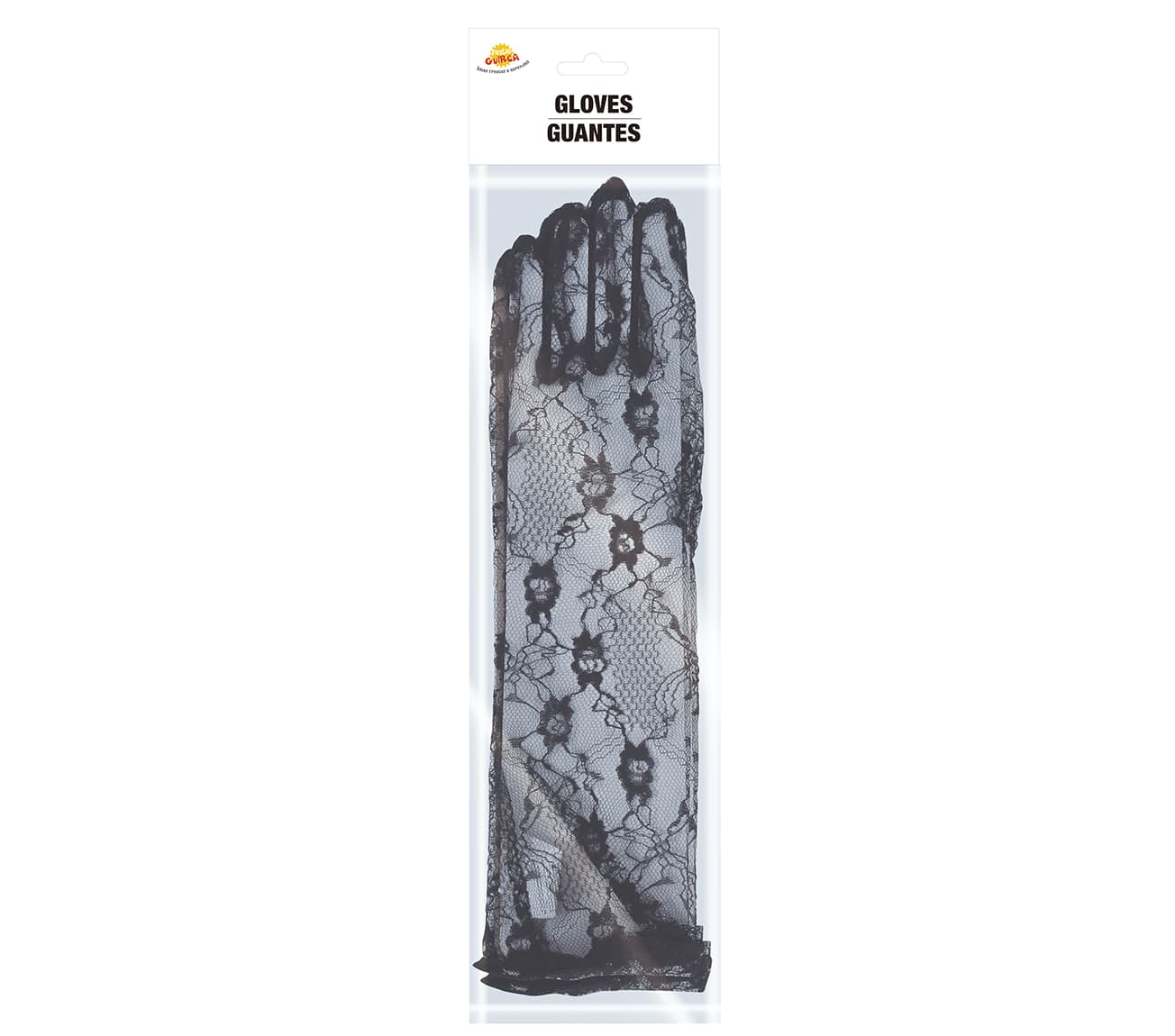 Gennembrudte handsker, 22 cm, sorte