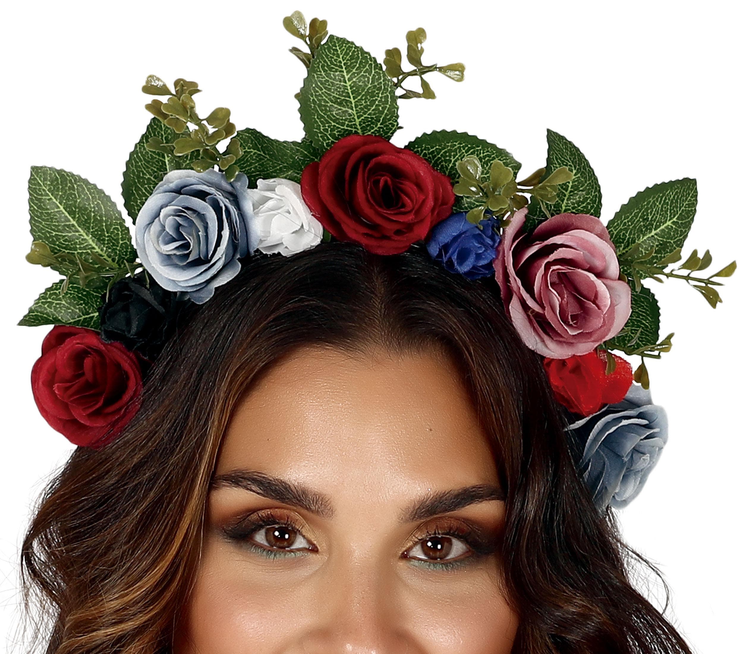 Blomsterhårbånd med blade