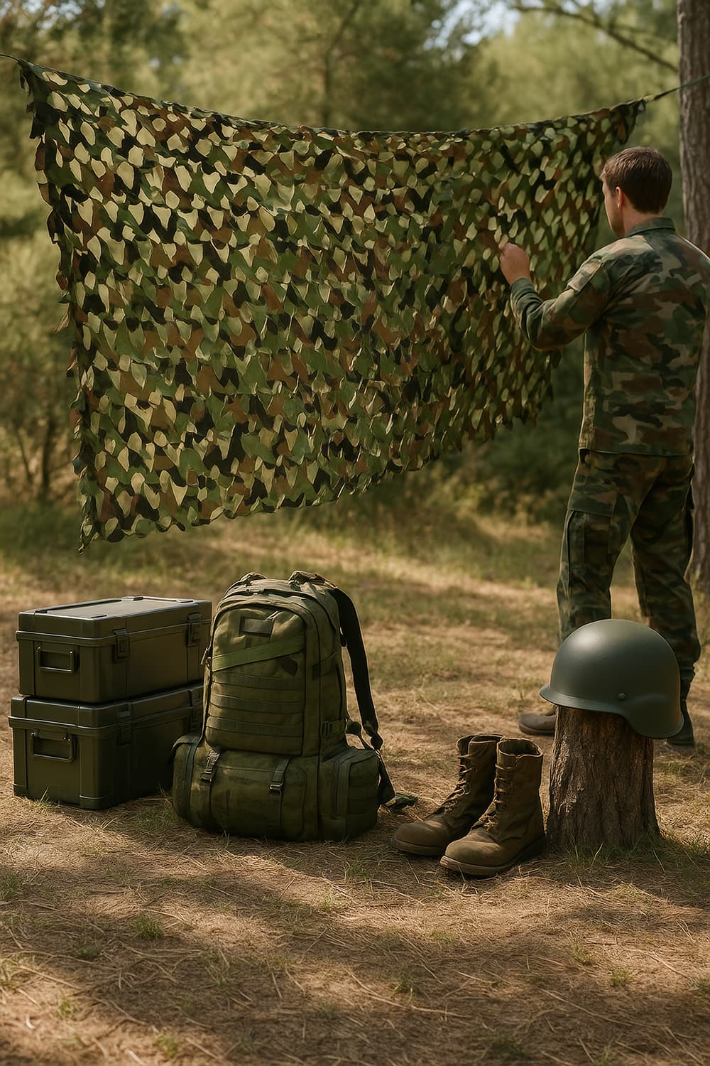 Camouflagestof, 180 × 70 cm