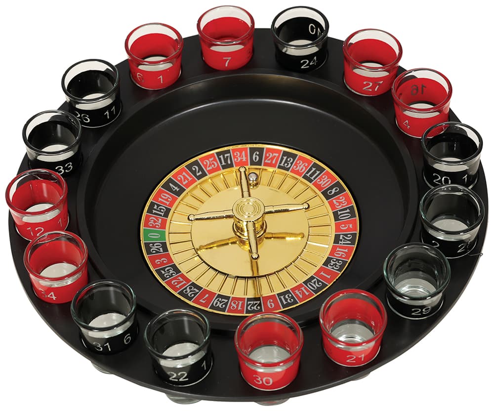 Roulette-drikkespil 29 cm, 16 glas × 4,5 cm