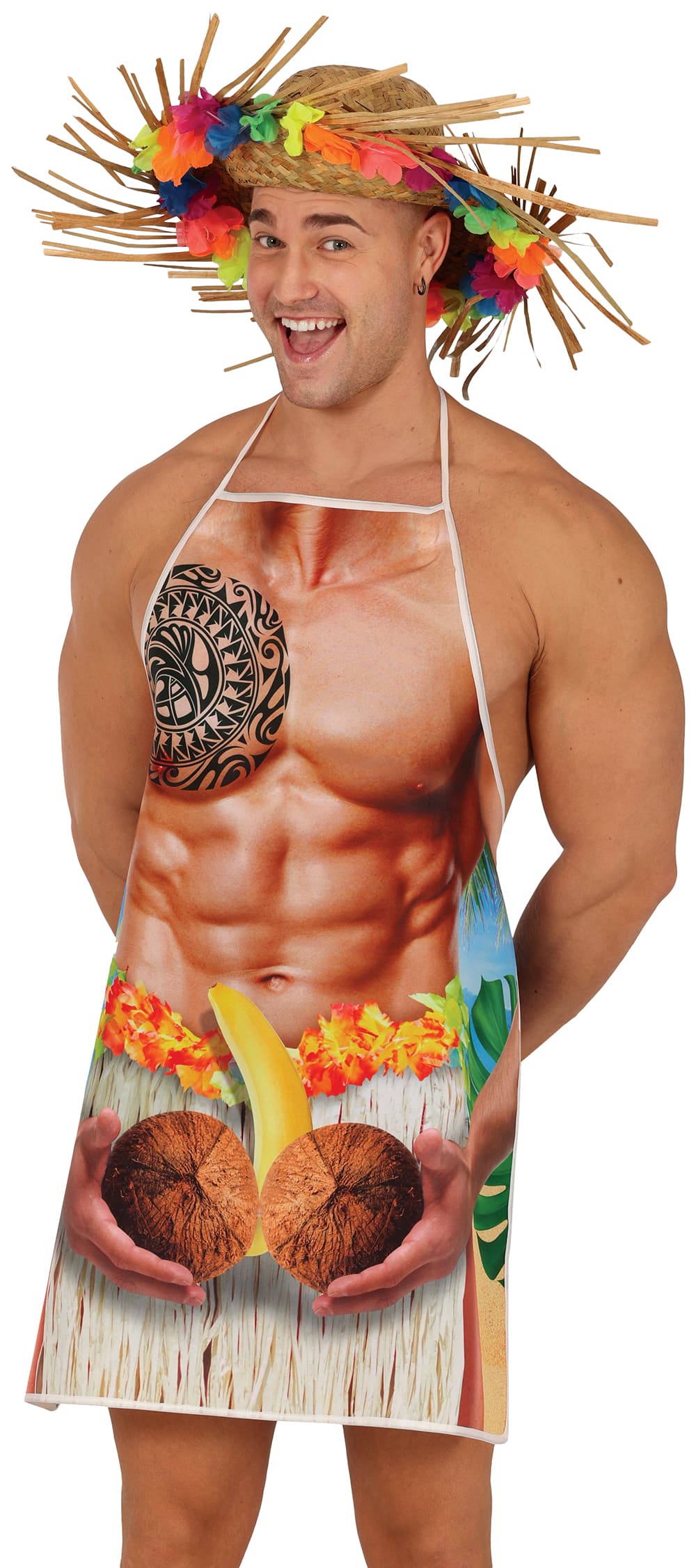 Sjovt hawaii-forklæde til herrer