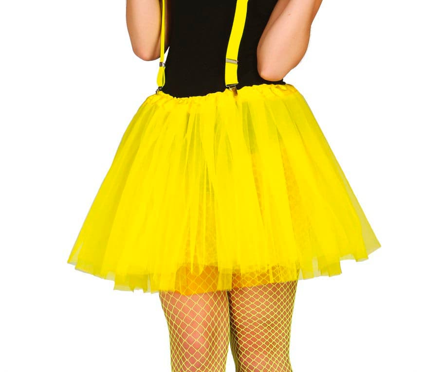 Neongul tutu til damer, 40 cm