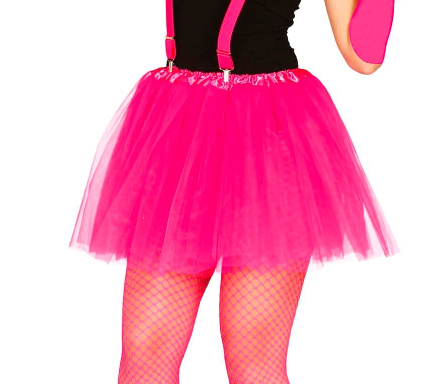 Neonfuchsia tutu til damer, 40 cm