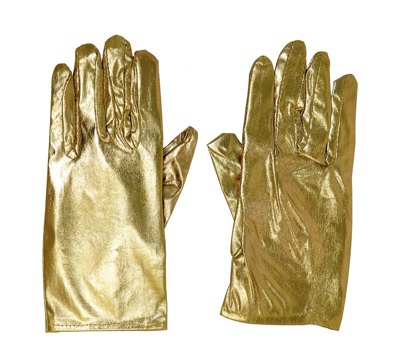 Metalliske handsker, 22 cm, guld