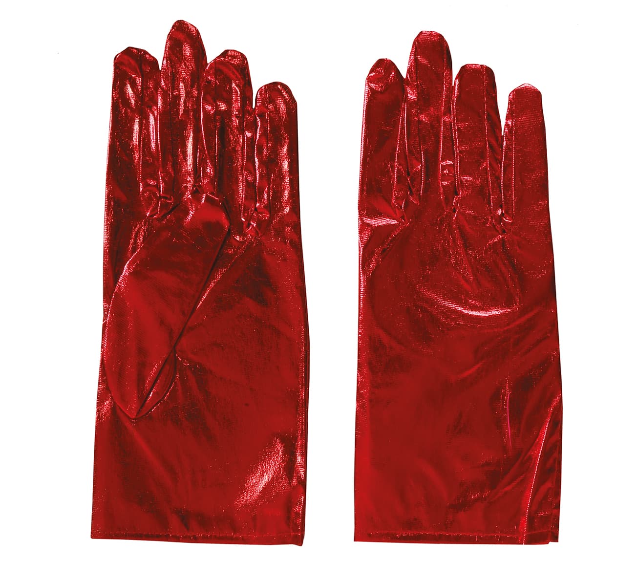 Metalliske handsker, 22 cm, rød