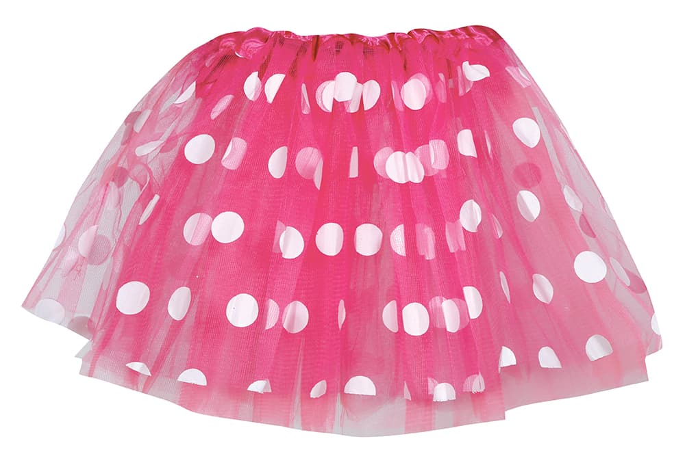 Lyserød tutu med prikker 30 cm, til børn