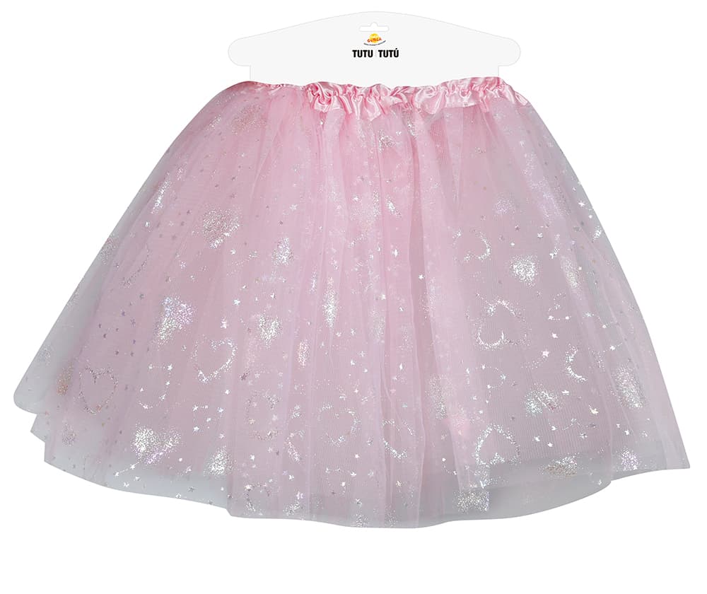 Lyserød tutu med stjerner 30 cm, til børn