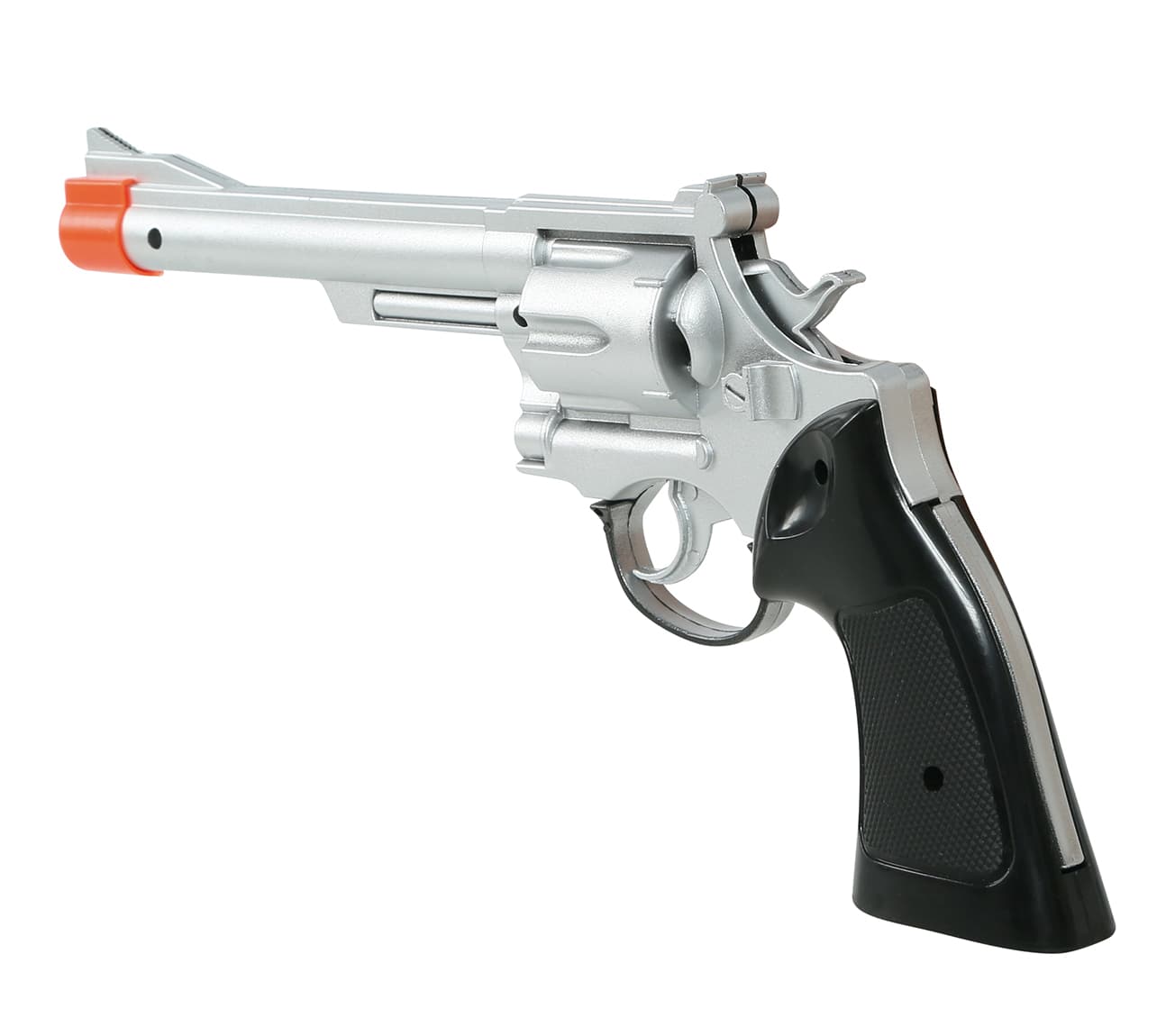 Sølvfarvet cowboypistol 32 cm