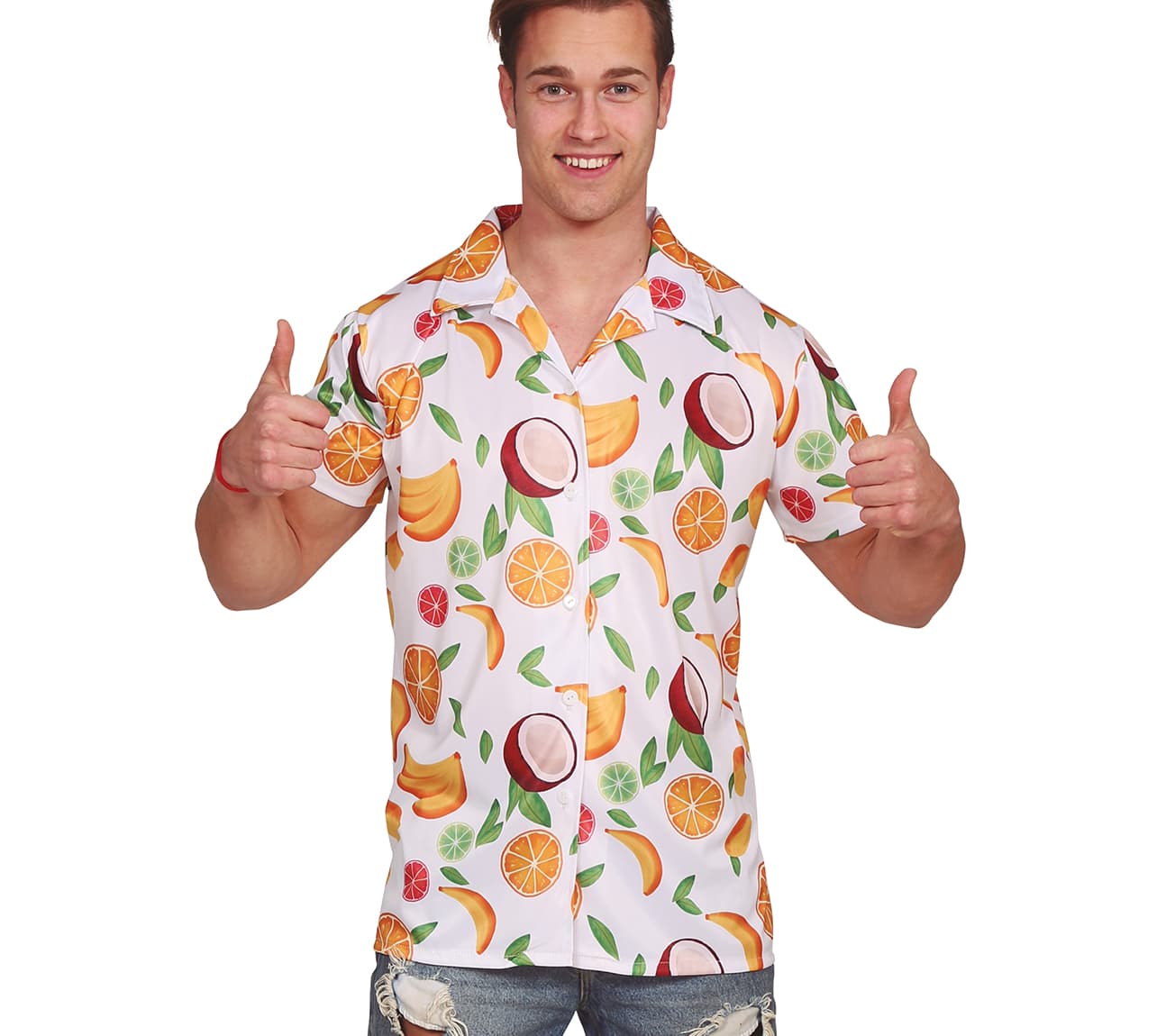 Hawaiiskjorte med frugter til herrer