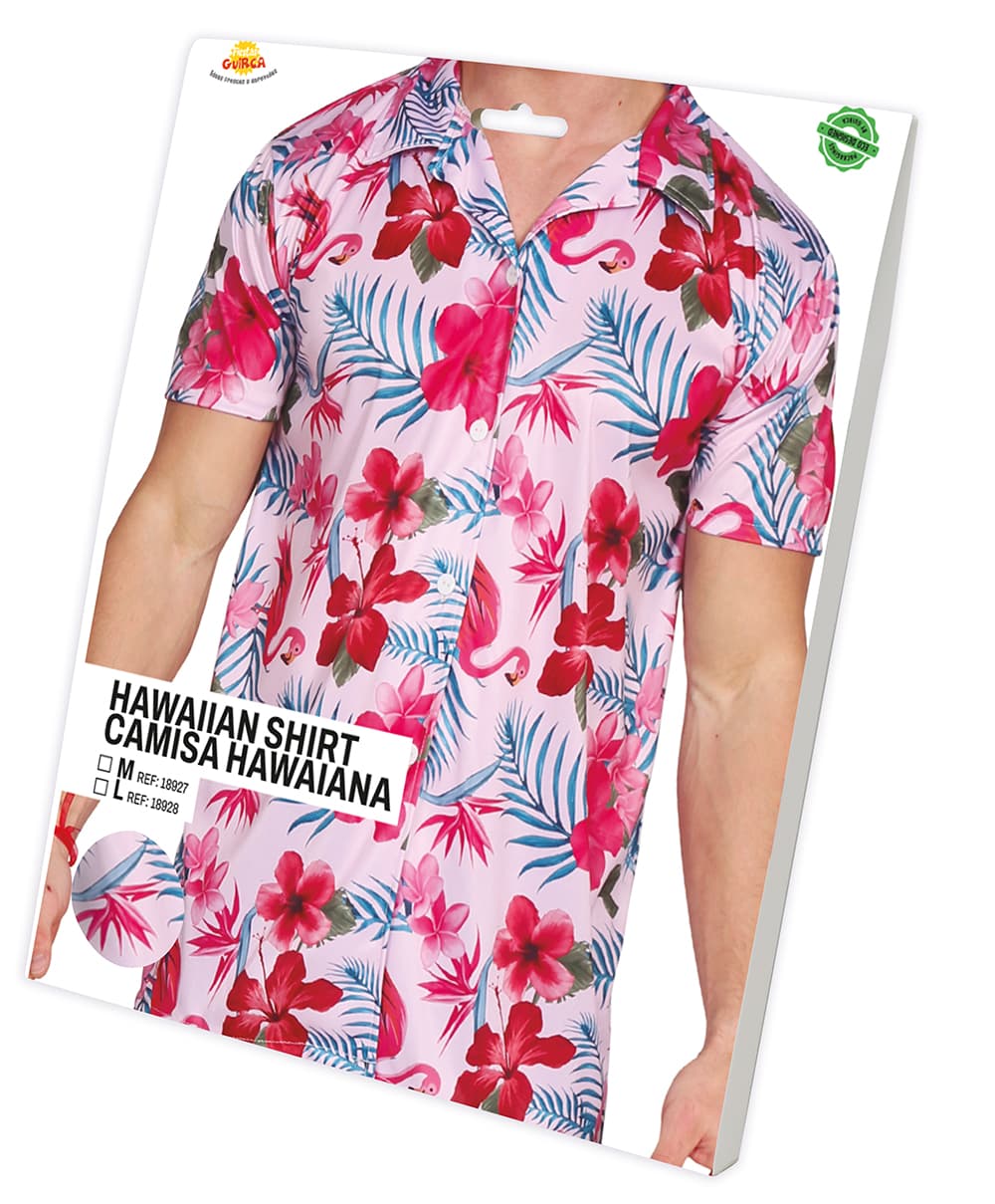 Hawaiiskjorte med flamingoer til herrer