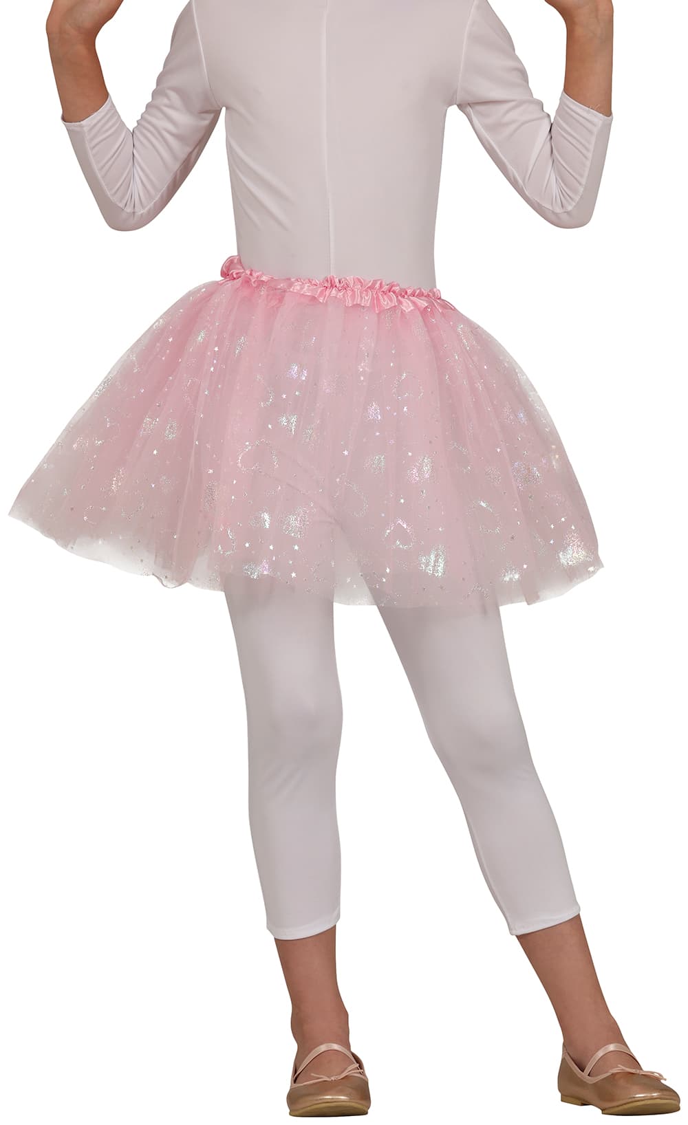 Lyserød tutu med hjerter 30 cm, til børn