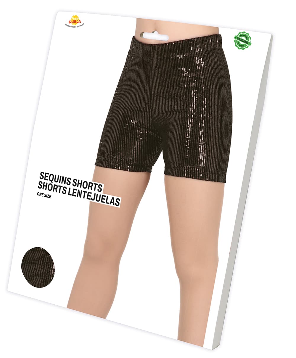 Sorte pailletshorts 42-44