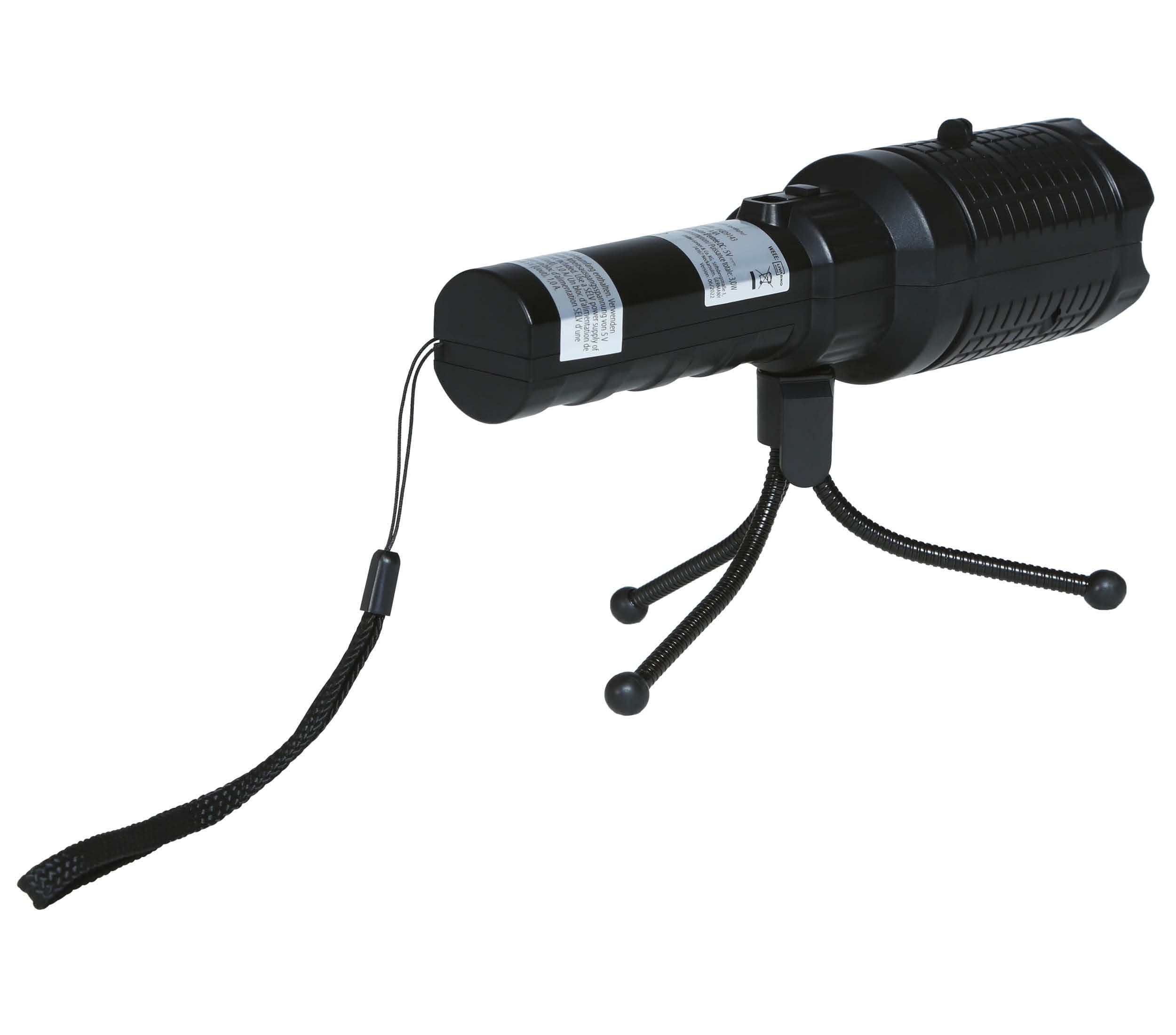 LED-projektor 22 cm med stativ, batteri/USB
