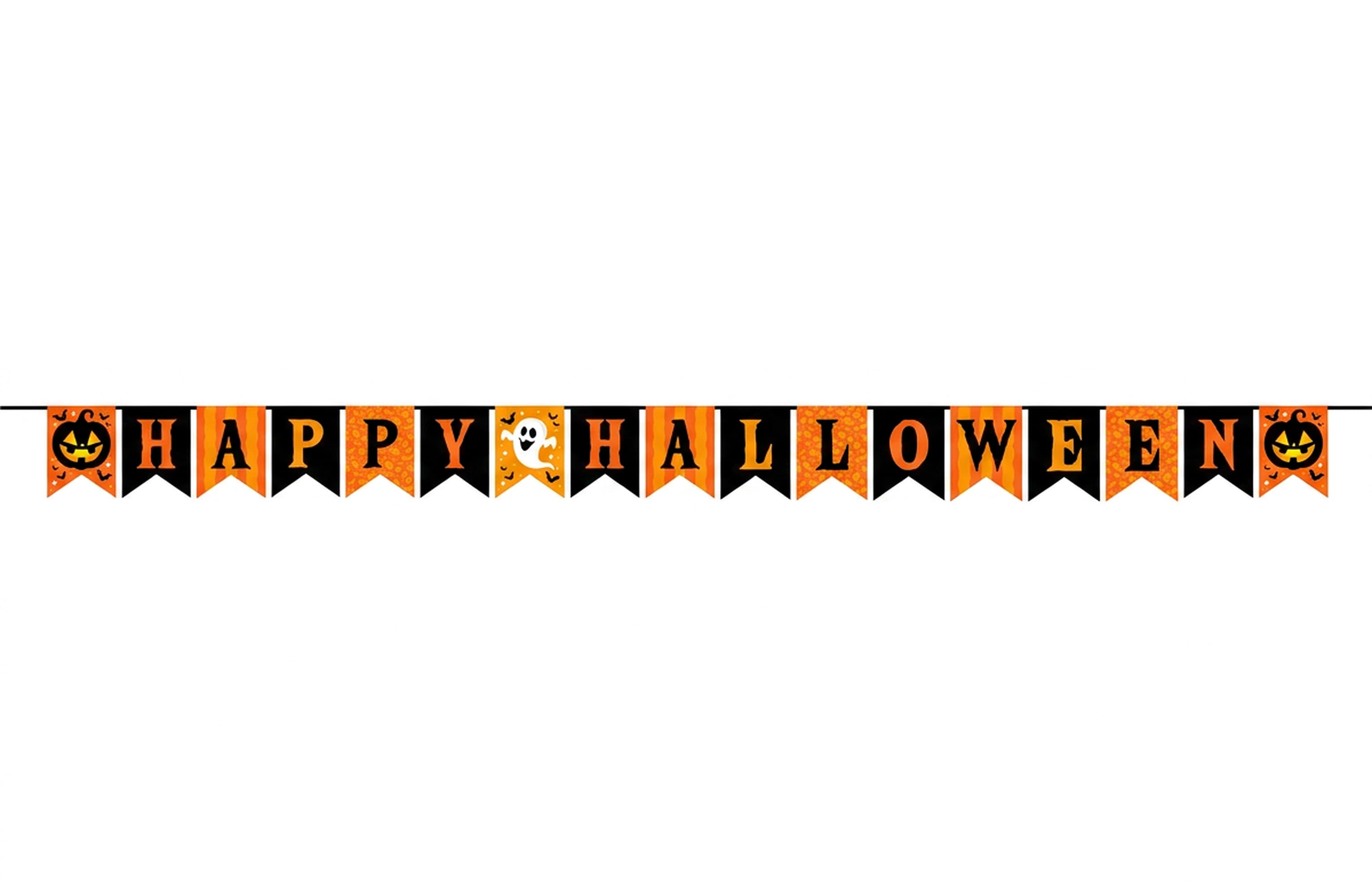 Guirlande "Happy Halloween", papir, 300 × 20 × 15 cm
