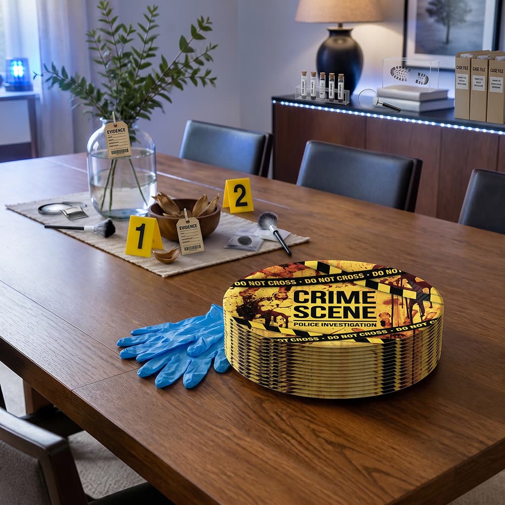 Pose med 6 Crime Scene-tallerkener, 23 cm