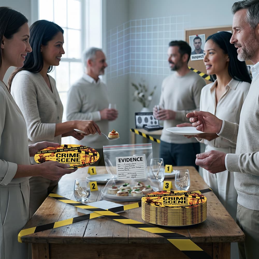 Pose med 6 Crime Scene-tallerkener, 23 cm