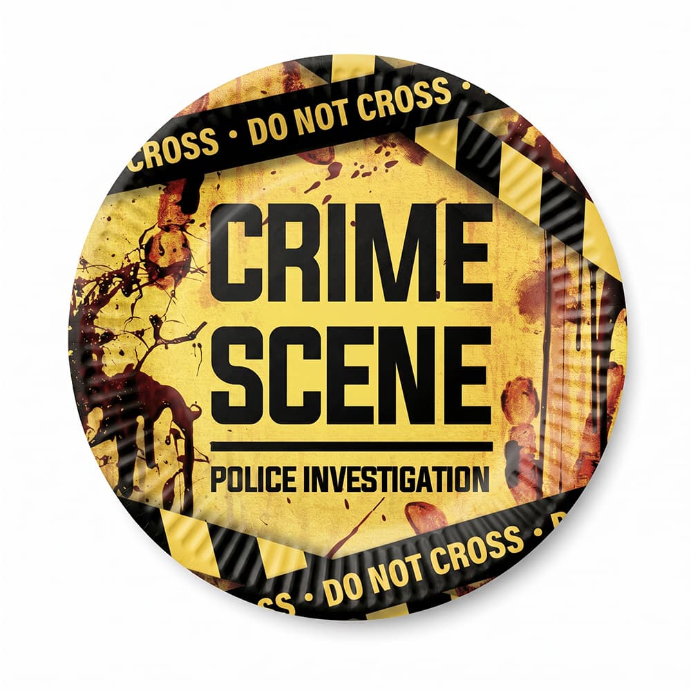Pose med 6 Crime Scene-tallerkener, 23 cm