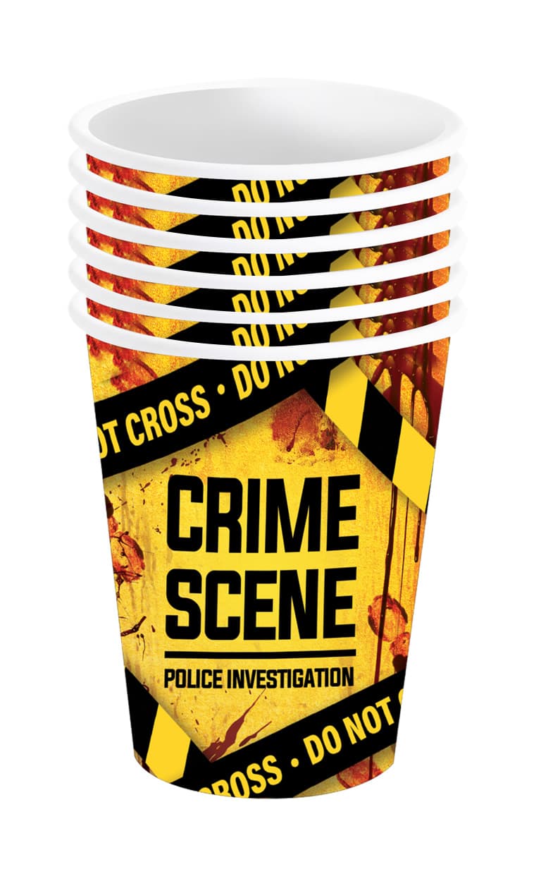 Pose med 6 Crime Scene-bægre, 240 ml, 9 cm
