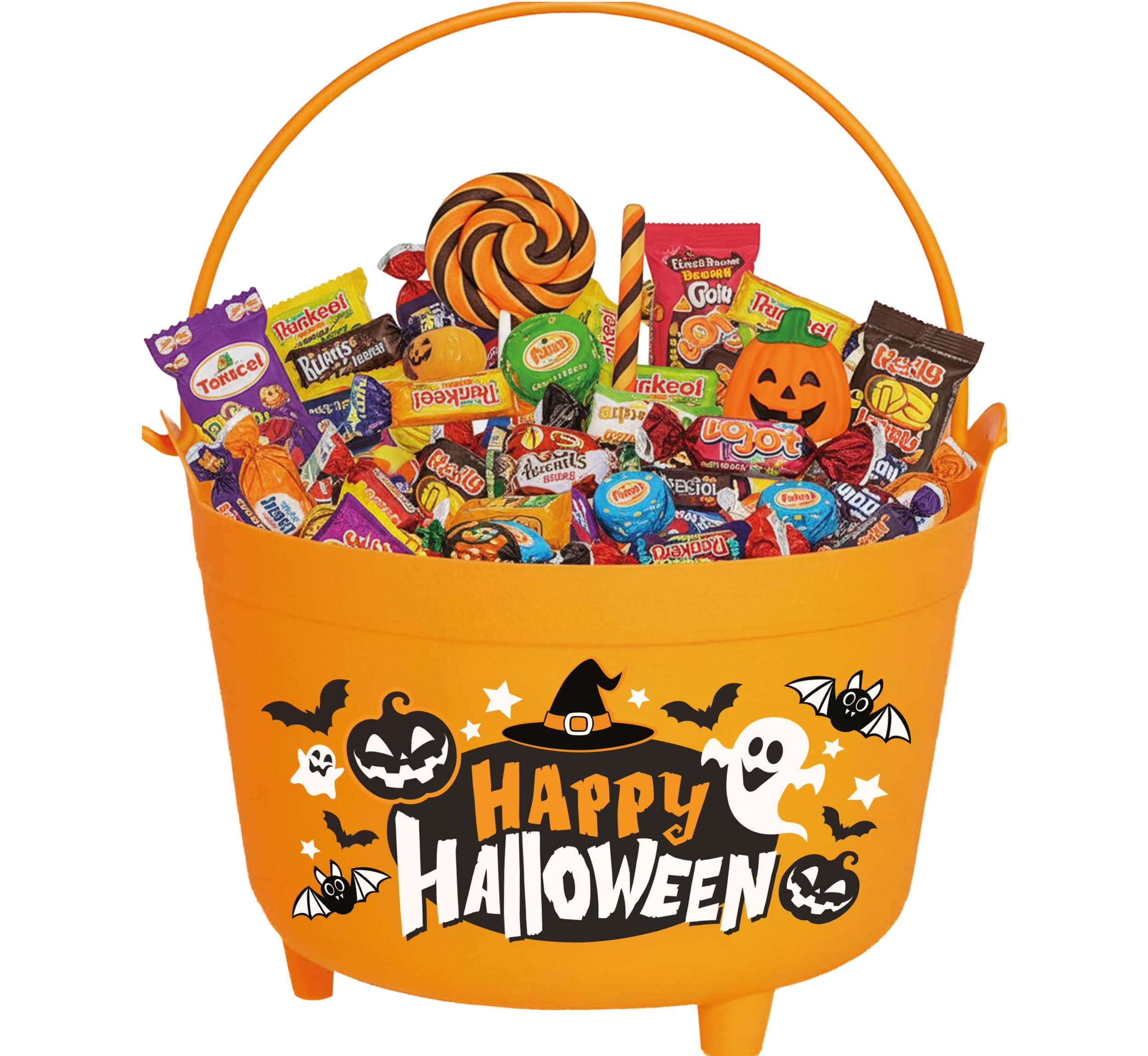 Heksegryde "Happy Halloween", 24 × 23 × 15 cm, orange
