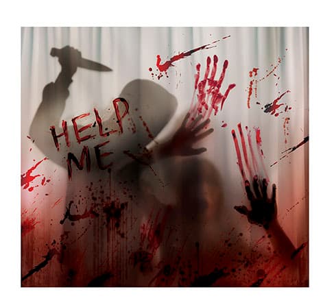 Badeforhæng med mordmotiv 200 × 180 cm