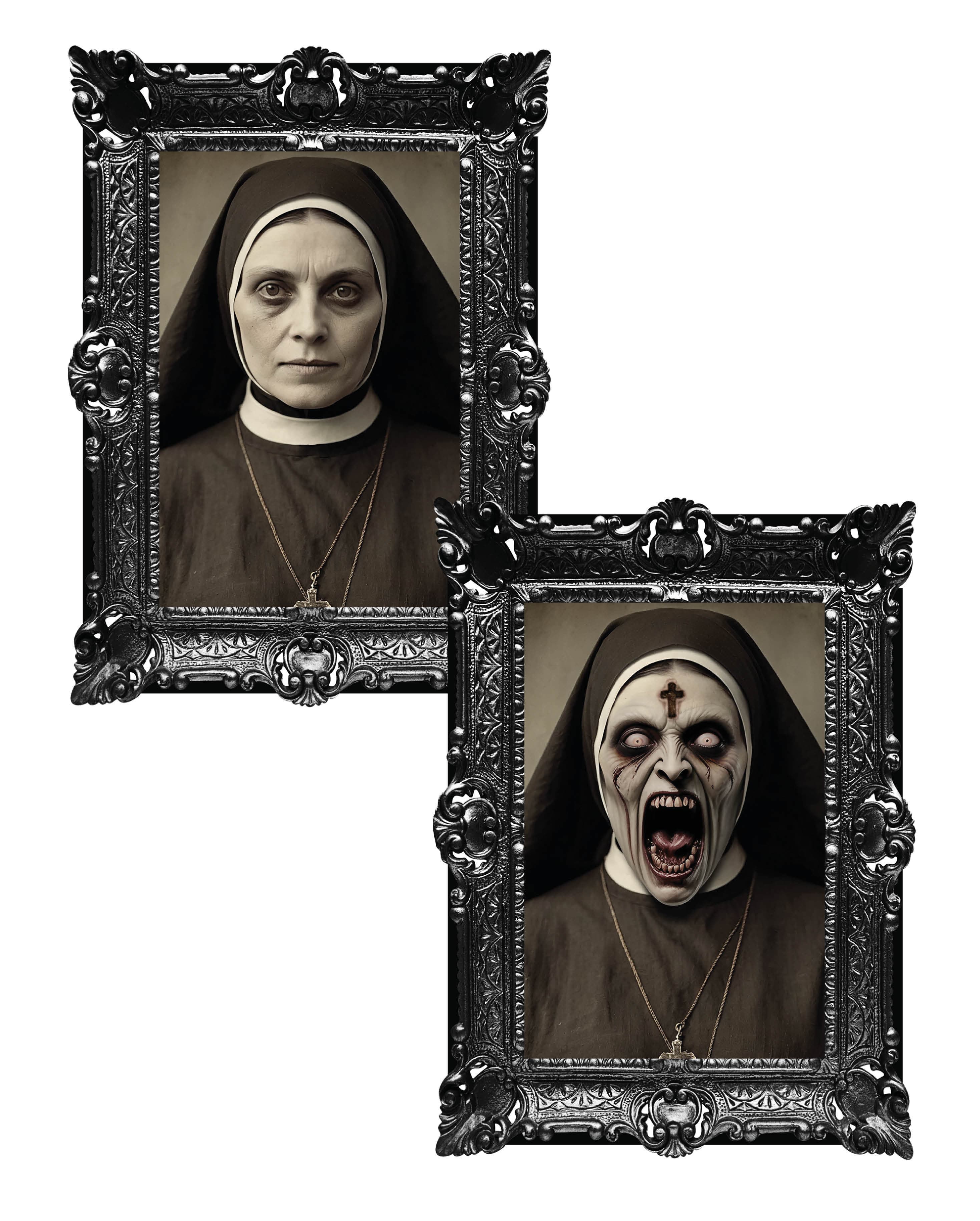 Billede med skræmmende nonne 60 × 40 cm, PVC