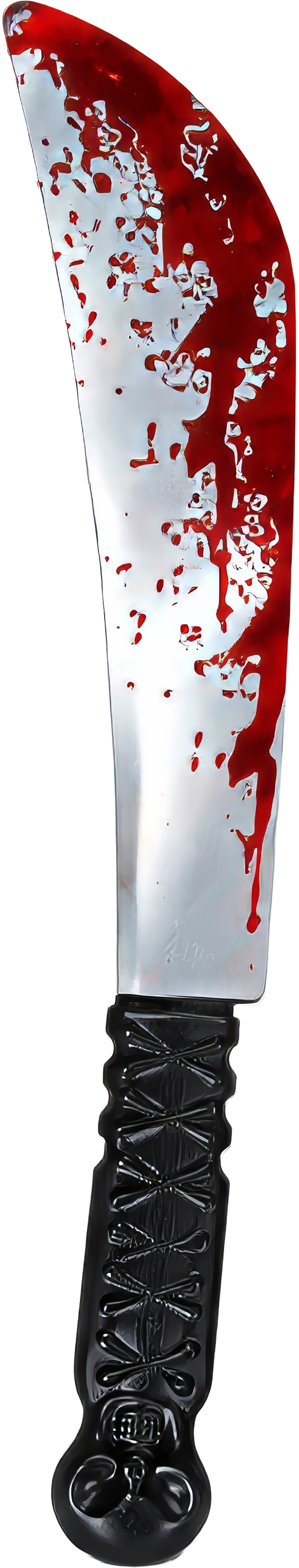 Machete med metaleffekt og blod 41 cm